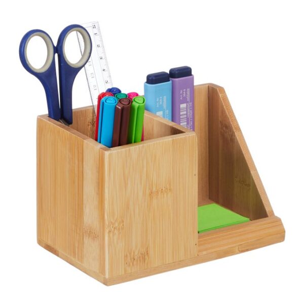 Rašymo priemonių organizatorius 10,5x17,5x10,5 cm., šviesiai rudos spalvos