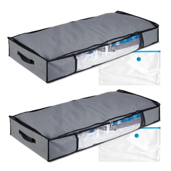 Rinkinys iš 2 vakuuminių krepšių, pilkos spalvos