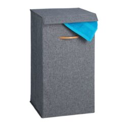 Skalbinių krepšelis 64x35x35cm, 73L., pilkos/šviesiai rudos spalvos