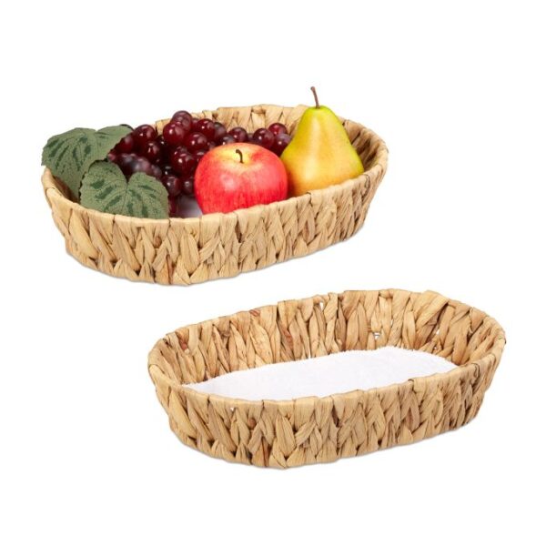 Rinkinys iš 2 vaisių krepšelių 7x33x22cm., smėlio/baltos spalvos