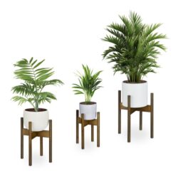 Rinkinys iš 3 gėlių stovų, rudos spalvos