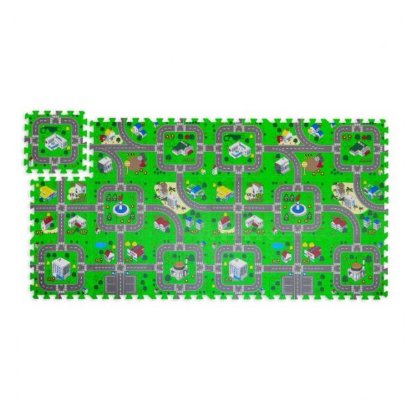 Žaidimų kilimėlis "Delionė" 178,5x90cm., žalios/pilkos/mėlynos spalvos