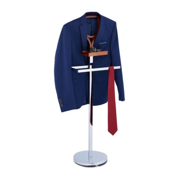 Drabužių kabykla 120x45x28cm., sidabrinės/rudos spalvos