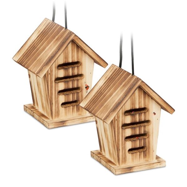 Rinkinys iš 2 vabzdžių viešbučių 17,5x14,5x12cm., šviesiai rudos/juodos spalvos