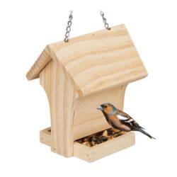 Paukščių lesyklėlė 34,5x17x14cm., šviesiai rudos/sidabrinės spalvos