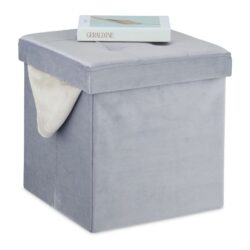Sulankstoma sėdimoji vieta su atlenkiamu dangčiu 38x38x38cm., pilkos spalvos
