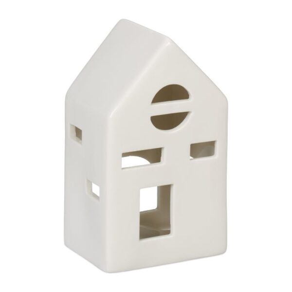 Žvakės žvakidė "Namas" 12,5x7x6cm., baltos spalvos