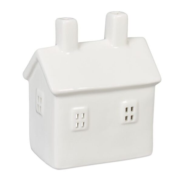 Žvakės žvakidė "Namas" 12x10x6,5cm., baltos spalvos