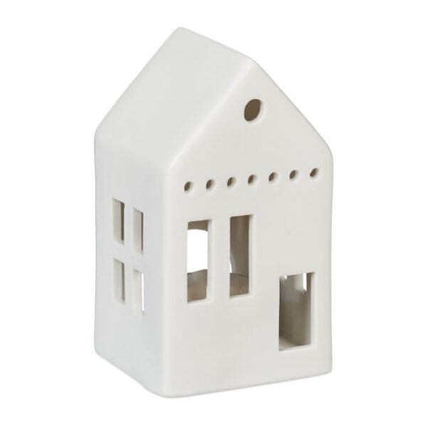 Žvakės žvakidė "Namas" 12x7x6cm., baltos spalvos