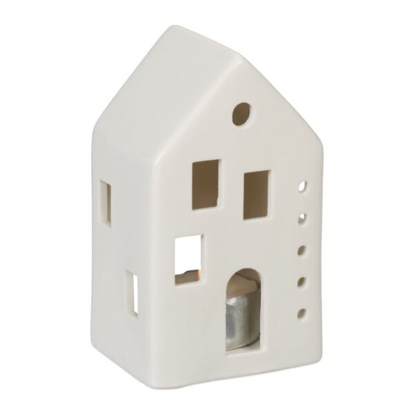 Žvakės žvakidė "Namas" 12x7x6cm., baltos spalvos