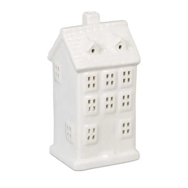Žvakės žvakidė "Namas" 14,5x7x6cm., baltos spalvos