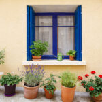Provencal street with typical houses in southern France, Provenc