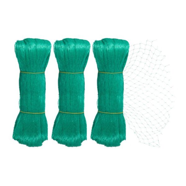 Rinkinys iš 3 apsauginių tinklelių nuo paukščių 10x4m., žalios spalvos