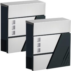 Rinkinys iš 2 pašto dėžių 10,5x37x37cm., juodos/pilkos spalvos