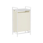 Skalbinių krepšelis su lentyna 47L., baltos/kreminės spalvos