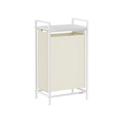 Skalbinių krepšelis su lentyna 47L., baltos/kreminės spalvos