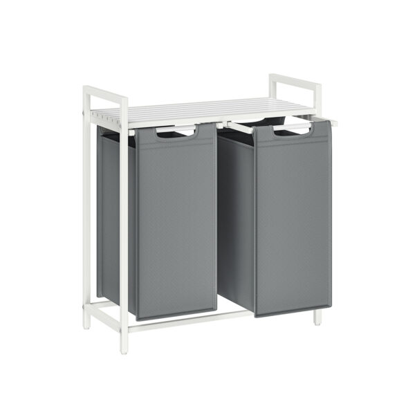 Skalbinių krepšelis su lentyna 46L., baltos/pilkos spalvos