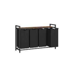 Skalbinių krepšelis su lentyna 140L., juodos/rudos spalvos