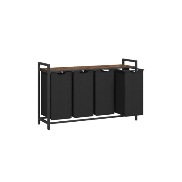 Skalbinių krepšelis su lentyna 140L., juodos/rudos spalvos