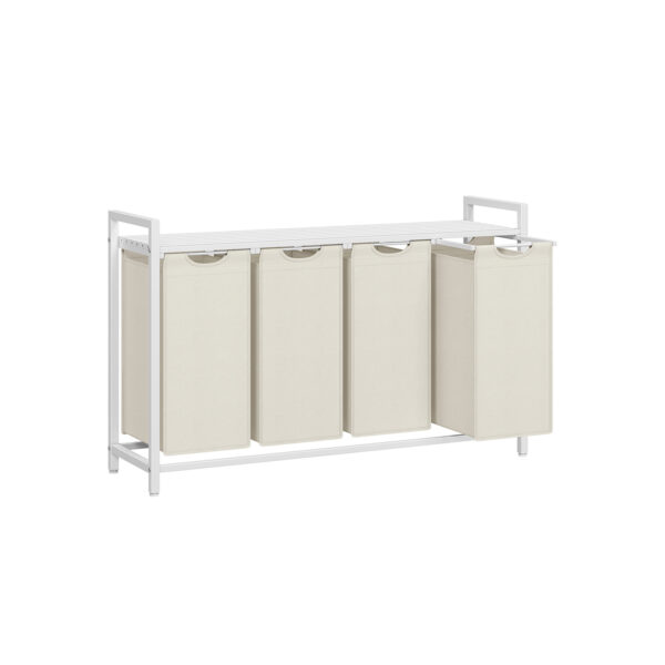 Skalbinių krepšelis su lentyna 140L., baltos/kreminės spalvos