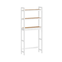 Vonios lentyna 26x63x170cm., baltos/šviesiai rudos spalvos