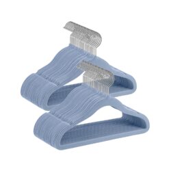 Drabužių pakabos 50vnt., mėlynos/sidabrinės spalvos