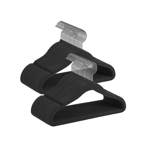 Drabužių pakabos 50vnt., juodos/sidabrinės spalvos