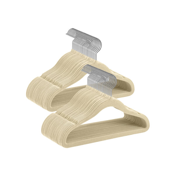 Drabužių pakabos 50vnt., smėlio/sidabrinės spalvos