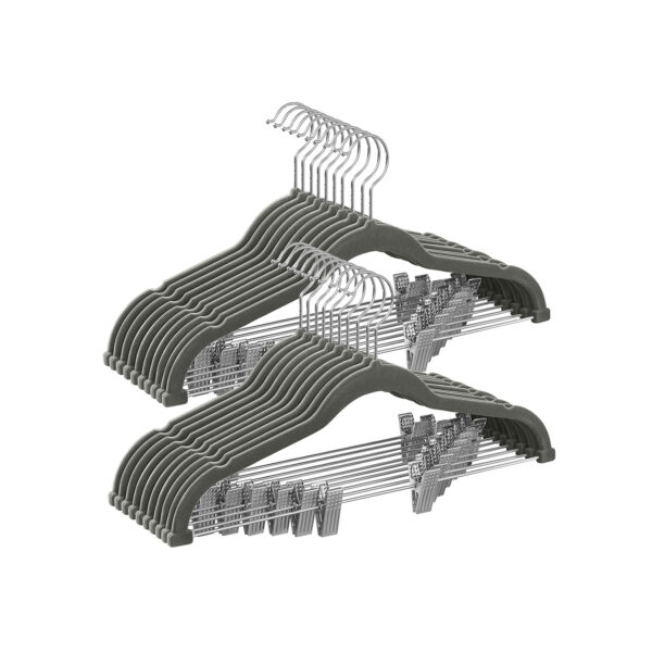 Drabužių pakabos 20vnt., sidabrinės/pilkos spalvos