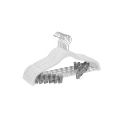 Drabužių pakabos 10vnt., sidabrinės/baltos spalvos