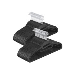 Drabužių pakabos 50vnt., juodos/sidabrinės spalvos