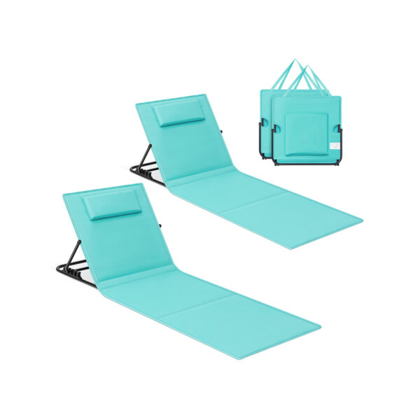 Rinkinys iš 2 paplūdimio gultų 158x55x52cm., žalios/juodos spalvos