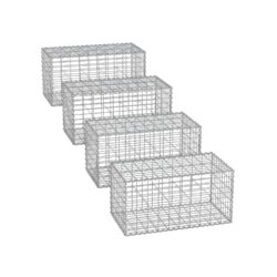 Rinkinys iš 4 gabionų 100x80x30cm., sidabrinės spalvos
