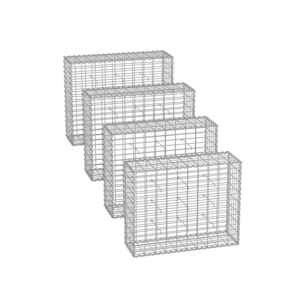 Rinkinys iš 4 gabionų 100x80x30cm., sidabrinės spalvos