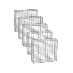 Rinkinys iš 5 gabionų 100x90x30cm., sidabrinės spalvos