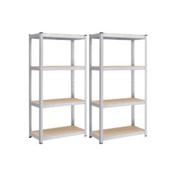 Rinkinys iš 2 sandėliavimo lentynų 40x80x160cm., sidabrinės/šviesiai rudos spalvos