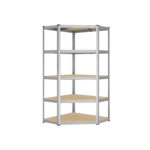 Sandėliavimo lentyna 90x90x180cm., sidabrinės/šviesiai rudos spalvos