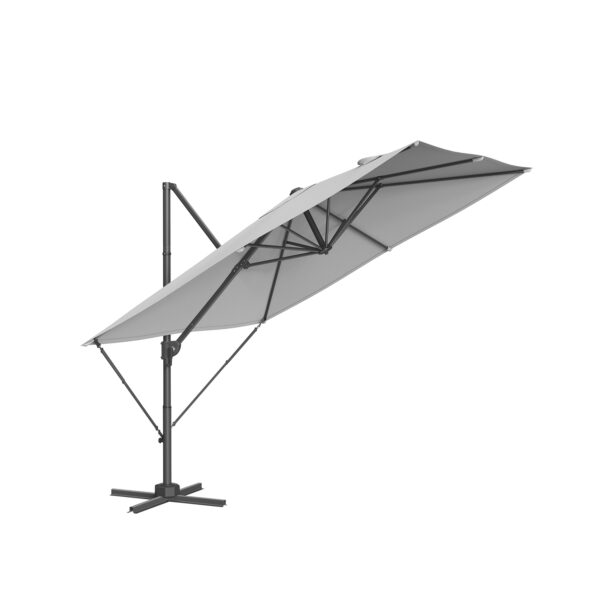 Lauko skėtis nuo saulės 270x240cm., pilkos/juodos spalvos
