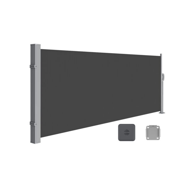 Šoninis tentas 140x300cm., juodos/pilkos spalvos