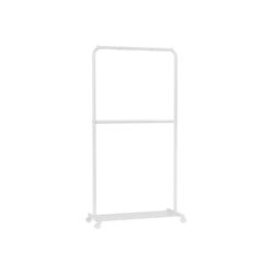 Drabužių kabykla ant ratukų 40,5x91x194cm., baltos spalvos