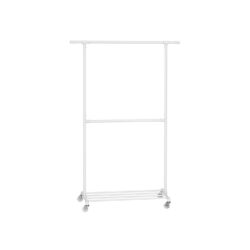 Drabužių kabykla ant ratukų 49x130x198cm., baltos spalvos