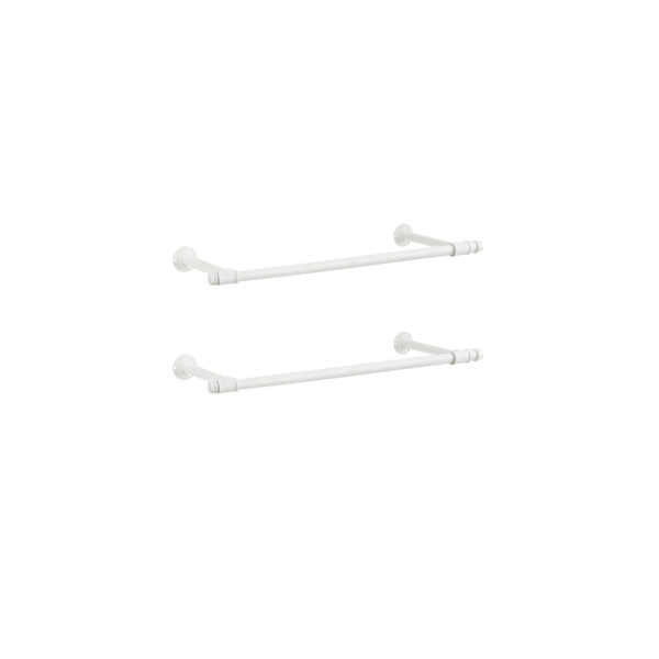 Rinkinys iš 2 sieninių drabužių kabyklų 30x84x7cm., baltos spalvos