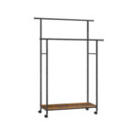 Drabužių kabykla ant ratukų 139,6x98,5x156,8cm., rudos/juodos spalvos