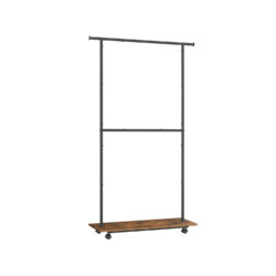 Drabužių kabykla ant ratukų 35x98,5x180,3cm., rudos/juodos spalvos