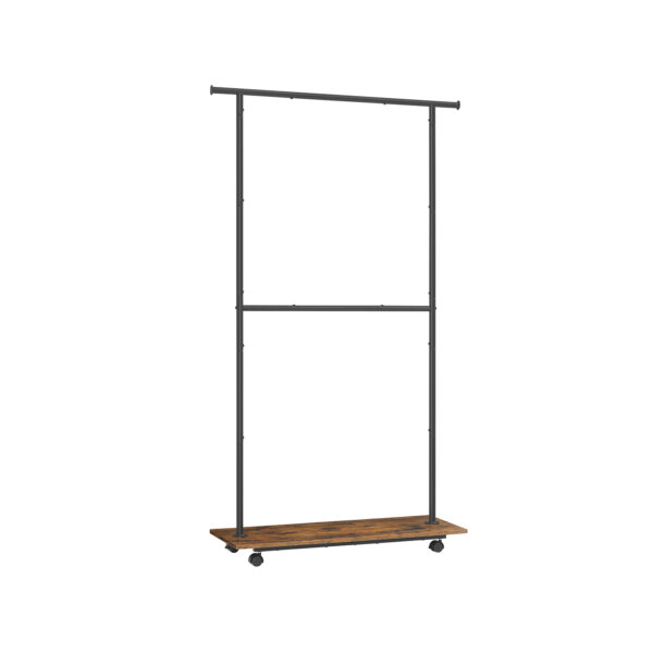 Drabužių kabykla ant ratukų 35x98,5x180,3cm., rudos/juodos spalvos