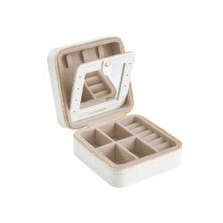 Papuošalų dėžutė 11,4x11,4x5,5cm., baltos/kreminės spalvos