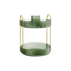 Kosmetikos organizatorius 23x23x31cm., žalios/auksinės spalvos