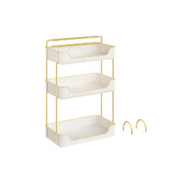 Kosmetikos organizatorius 30,5x16,8x48cm., baltos/auksinės spalvos