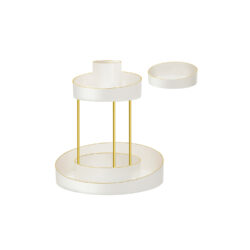 Kosmetikos organizatorius 25,2x25,2x29cm., baltos/auksinės spalvos