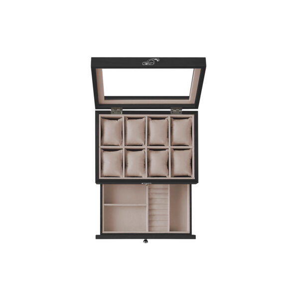 Papuošalų dėžutė 19x27x12,5cm., juodos/kreminės spalvos